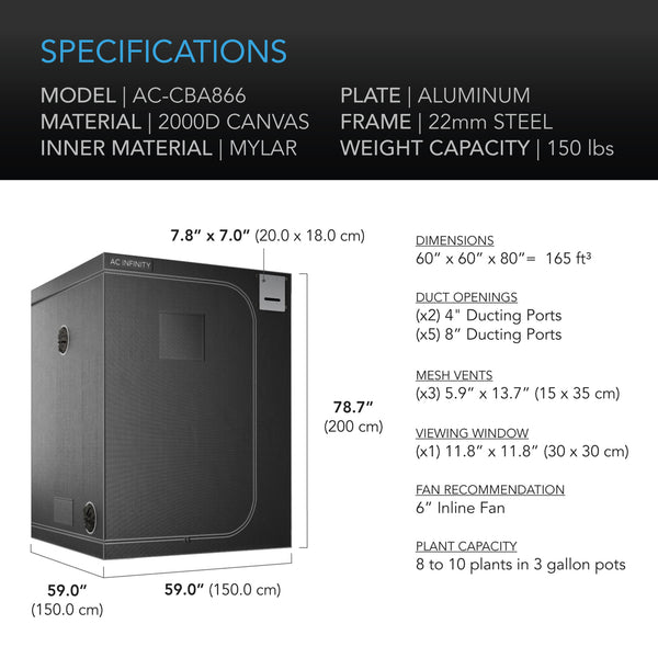 ac infinity grow tent 5x5 CLOUDLAB 866