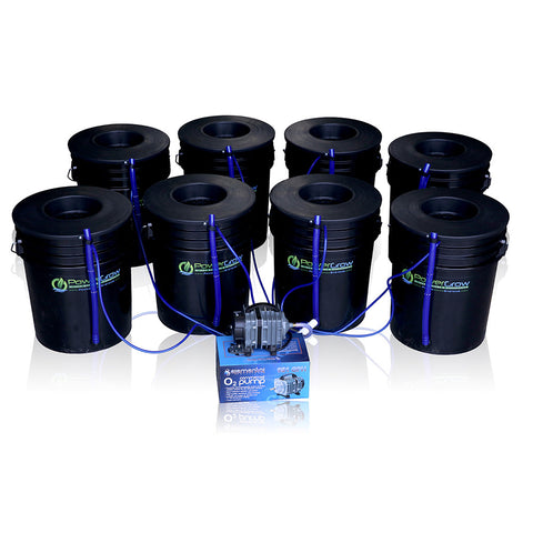 PowerGrow Deep Water Culture 8 Bucket System - 6" for Medium/Large Plants