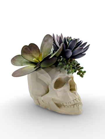 Modern Skull Planter – Geometric Skull Pot for Succulents & Home or Office Décor