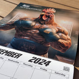 Chicken Calendar - Red Hot Roosters Wall Calendar 2024