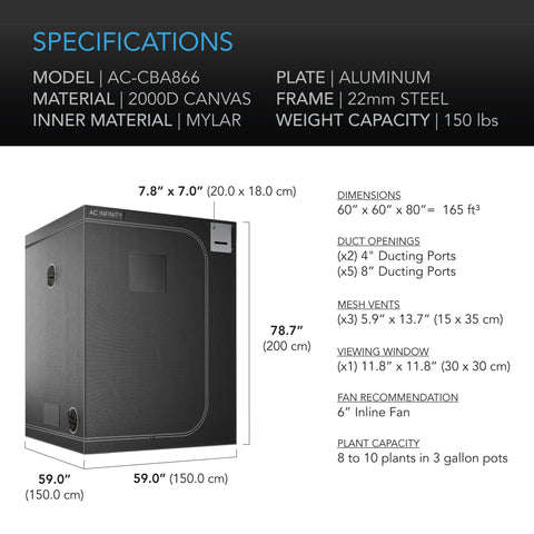 5x5 grow tent CLOUDLAB 866