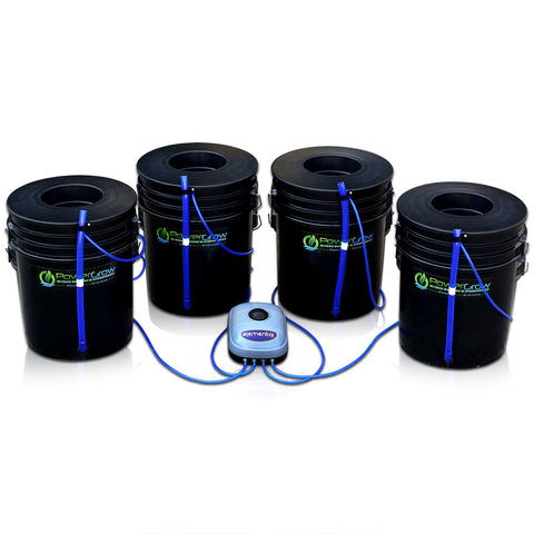 PowerGrow Deep Water Culture 4 Bucket System - 6" for Small/Medium Plants